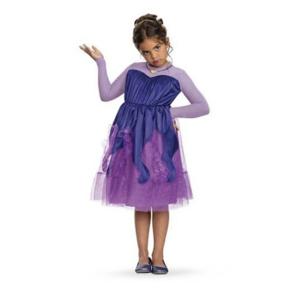 Disney Little Mermaid URSULA KIDS DRESS Halloween Costume - Size 7-8 Medium